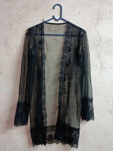 Sheer Lace Kimono Shrug Black 🖤