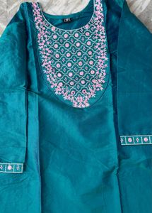 Elegant Teal Embroidered Kurta