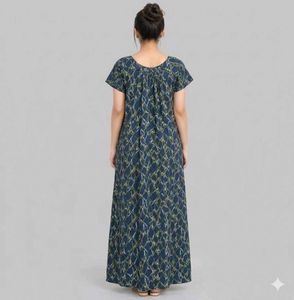Navy Blue Printed Kurta