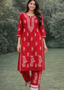 new chikankari afghani set Embroidered Kurta Se