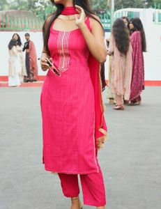 Vibrant Pink Kurta Set with Dupatta
