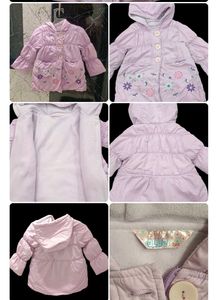 Pink Blue Zippers woolen Coat for 2-3 year girl