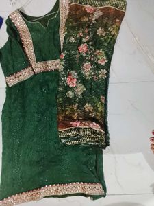 Embroidered Green Kurta size ( Xl )