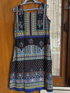 Vibrant Printed Sleeveless Kurta