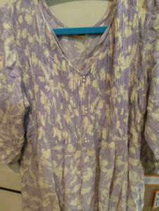 Purple Floral Print Midi Dress