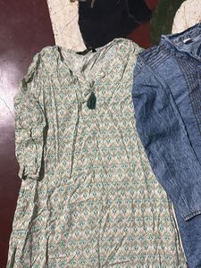 Boho Print Kurta with Tassel Detail