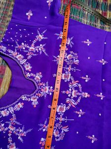 Embroidered Purple Kurta Set