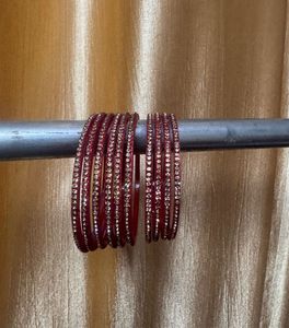 Sparkling Maroon Bangles