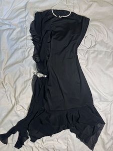 Chic Black Ruffle Mini Dress