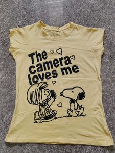 Yellow Snoopy "The Camera Loves Me" T-Shirt