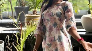 Floral parshi suit and salwar