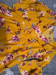 Chic Yellow Floral Bell Sleeve Top