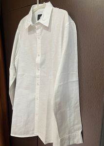 H&amp;M White Pure Linen Shirt