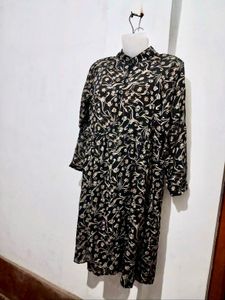 Sheer Floral Print Midi Dress