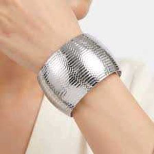 Chic Silver Wide Cuff Bracelet