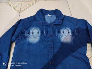 Denim Blue Color Girls And Woman Shirt
