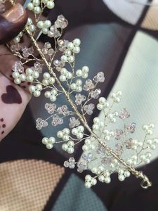 Elegant Pearl &amp; Crystal Hair Vine