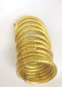 Vintage Gold Tone Spiral bangle set