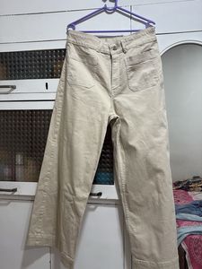 Cream Wide Leg Pants