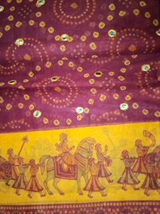 Vibrant Red Bandhani Saree