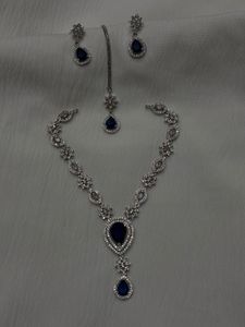 Premium Deep Blue Party Wear Jewellery Set 💙