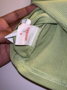 Lime Green Ribbed Halter Top