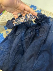 Navy Blue Embroidered Blouse