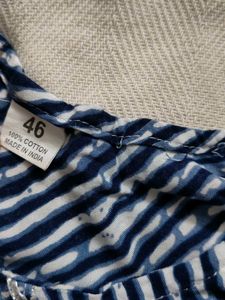 Blue &amp; White Print Tunic Top