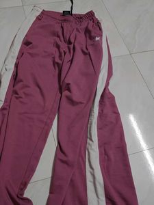 Pink Wide Leg Track Pants