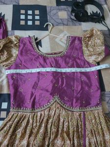 Beautiful Purple &amp; Beige Ethnic frock