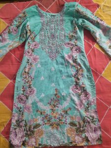 FloralPakistaniSleevesSuit With Farshi &amp; Dupatta