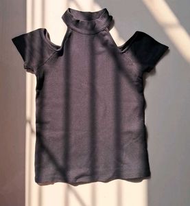 Cold Shoulder Turtleneck Top
