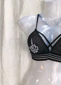 Sheer Skeleton Hand Bralette