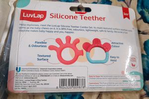 combo LuvLap Silicone Teether and nasal aspirator