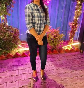 Blue Plaid Tunic Top