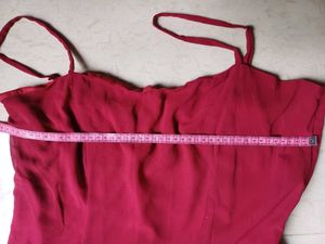 Drop Waist Elegant Red Spaghetti Strap Maxi Dress