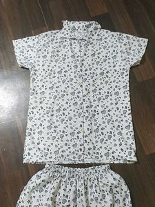 Cute Heart Print Kurta Set
