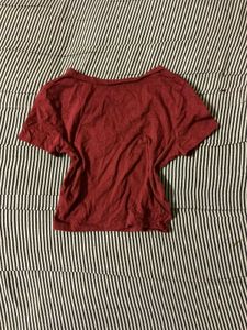 Burgundy V-Neck T-Shirt