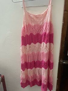 Pink Ombre Knit Slip Dress (same In Both Sides)