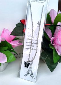 Butterfly Eiffel Tower Necklace