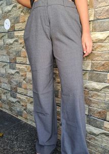 Gray Wide Leg Dress Pants - 07