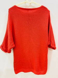 H&amp;M Orange Dolman Sleeve Knit Top