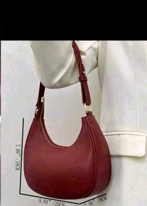 Chic Red Crescent Hobo Bag