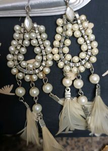 White pearl earring