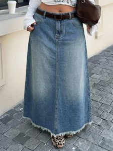 Long Denim Skirt