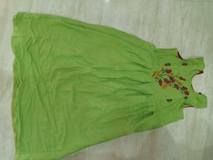 Green Embroidered Dress