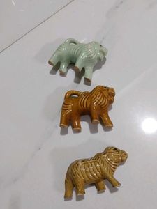 Set of 3 Ceramic Animal Figurines