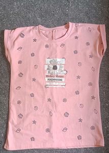 Pink Mickey Mouse Graphic T-Shirt
