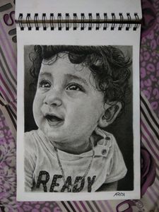 Your Portrait scetch with wooden frame
