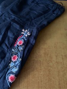 Navy blue strapless jumpsuit